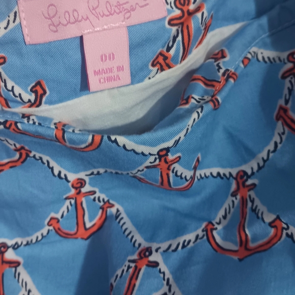 Lilly Pulitzer Blue and Orange Anchor Skirt - Picture 4 of 5